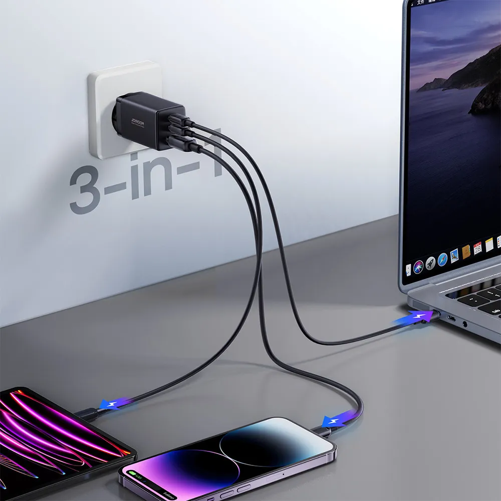 hitechdoctor Joyroom Φορτιστής με Θύρα USB-A και 2 Θύρες USB-C