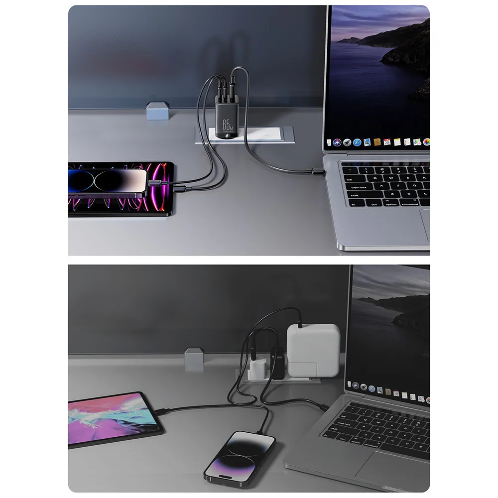 hitechdoctor Joyroom Φορτιστής με Θύρα USB-A και 2 Θύρες USB-C